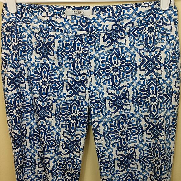 Milly for Design Nation Blue Print Crop Pant size 2 - Picture 2 of 8